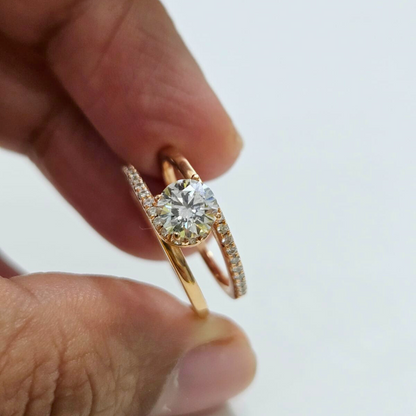 Linea Parallel Band in Moissanite and Diamond by Vai Ra