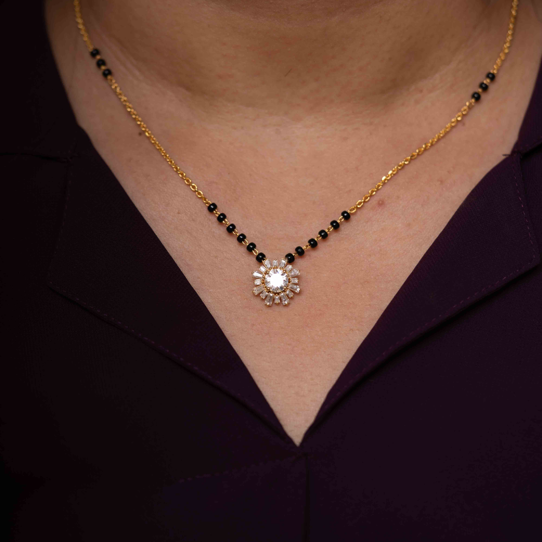 Suryamukhi  Mangalsutra in Moissanite and lab grown diamond by Vai Ra