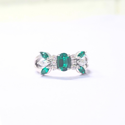 Vai Ra Emerald Ring with Moissanite