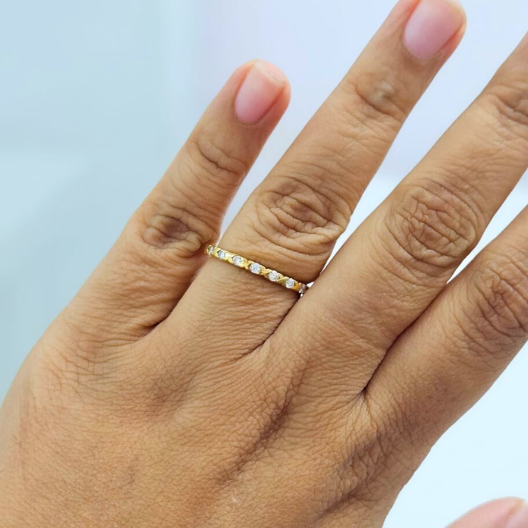 X eternity Band available in Moissanite and Diamond by Vai Ra