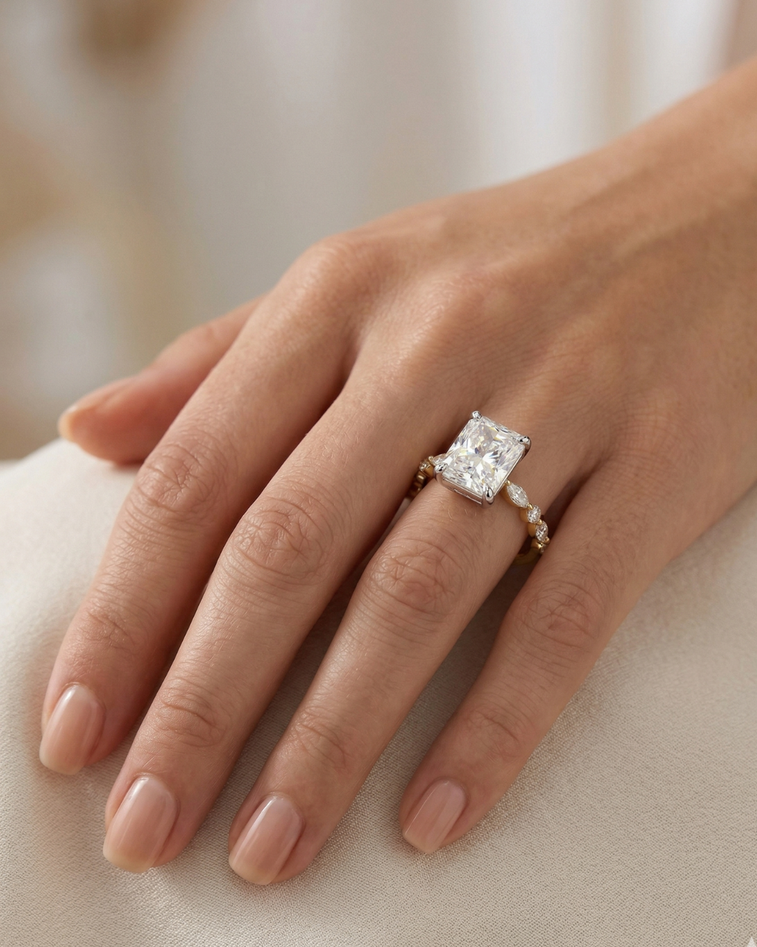 Ziya 3.5 CT Radiant cut engagement ring by Vai Ra