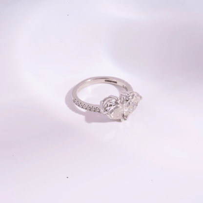 Kardia Toi Et Moi Ring in Moissnite and Lab Diamond by Vai Ra