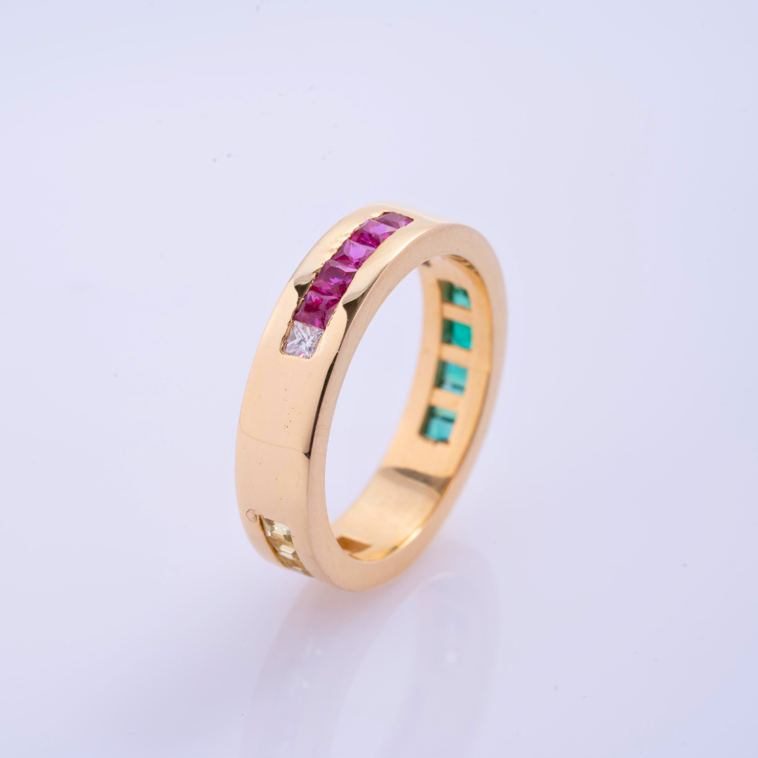 Rudra Band in Moissanite, Diamond and Gemstones by Vai Ra