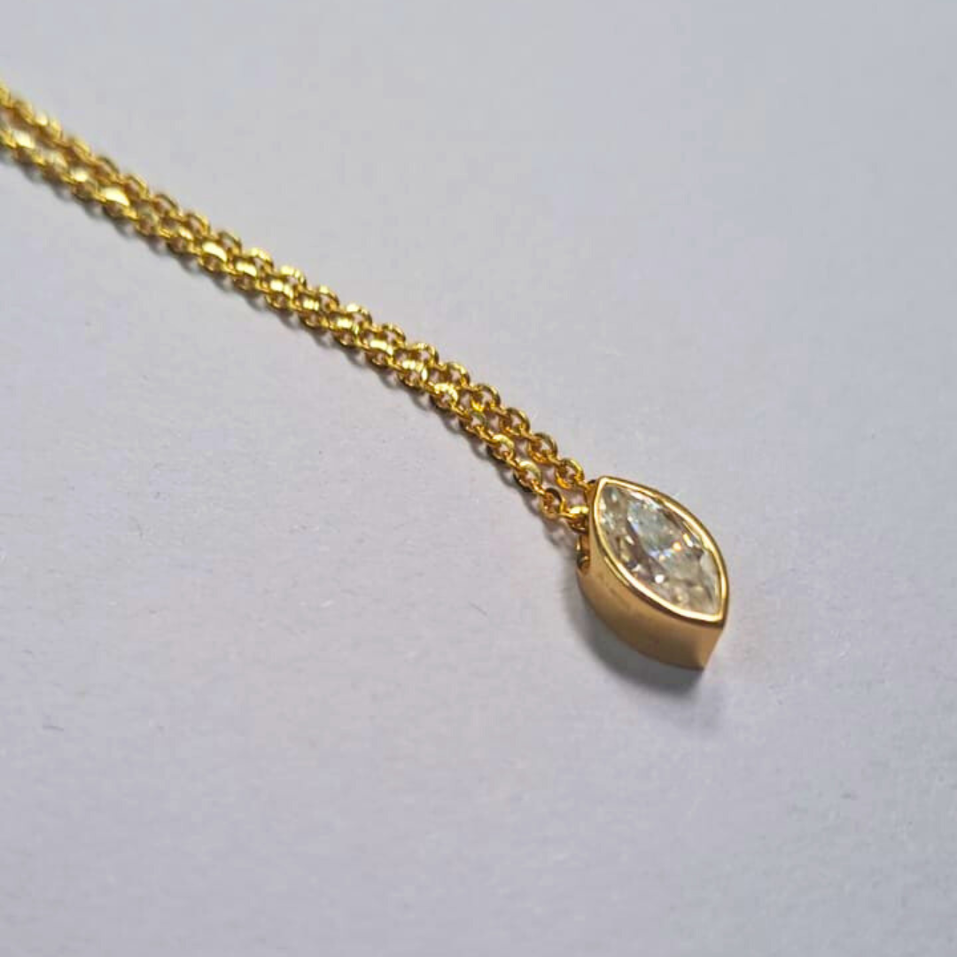 Marquise Set with Earrings and Pendant by Vai RA in Moissanite and Lab Diamond