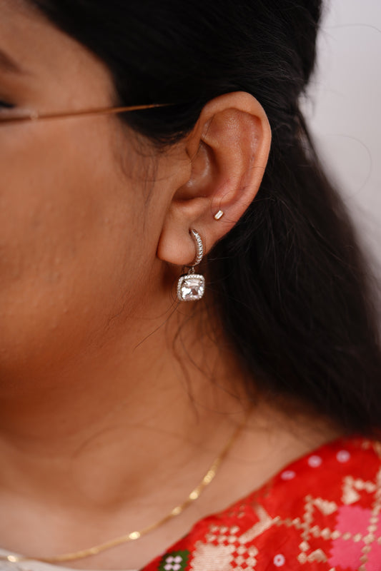 Baguette Bar Piercing by Vai Ra in Moissanite and Diamond 
