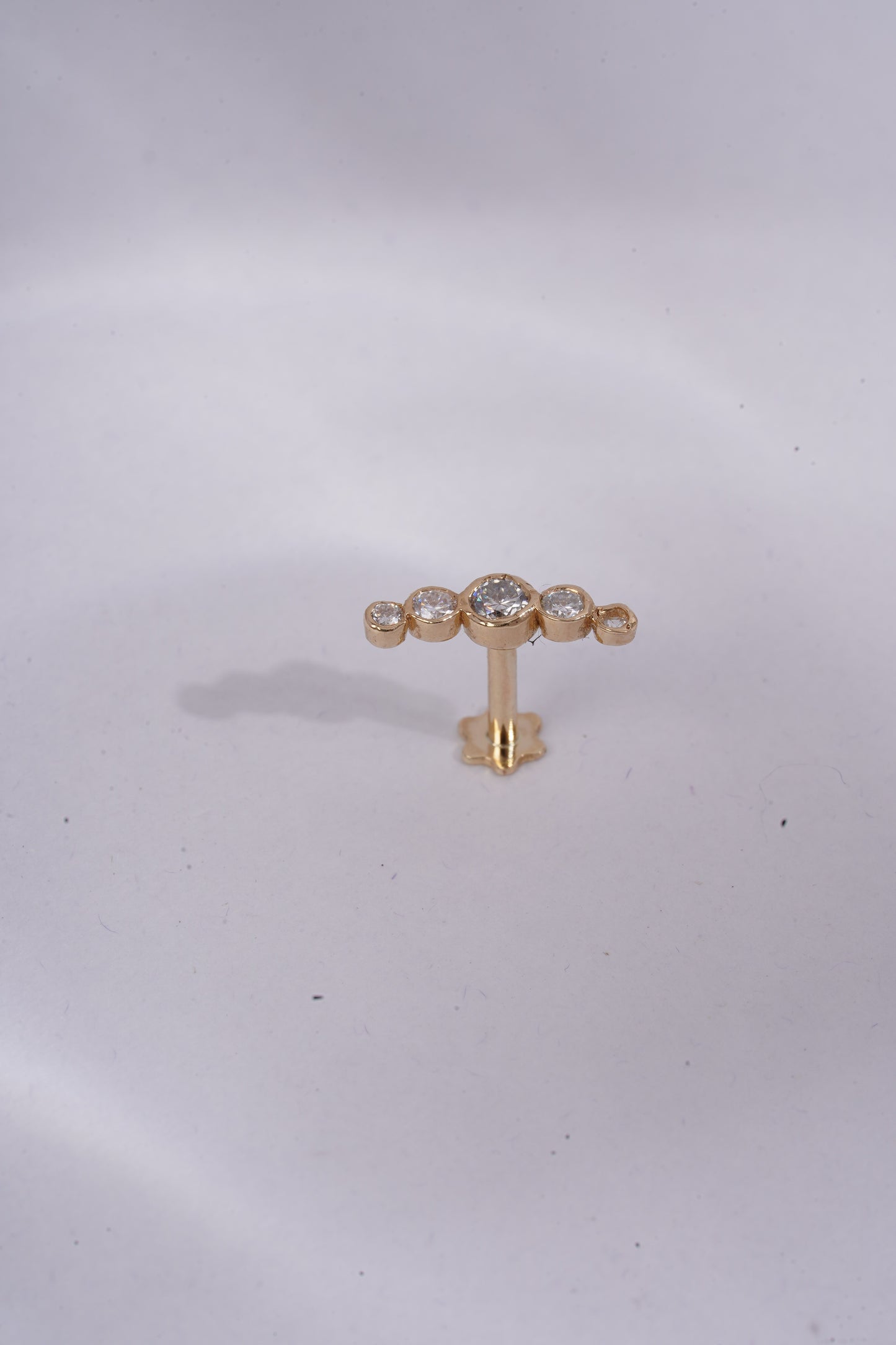 Five Stone Bezel Piercing Earrings