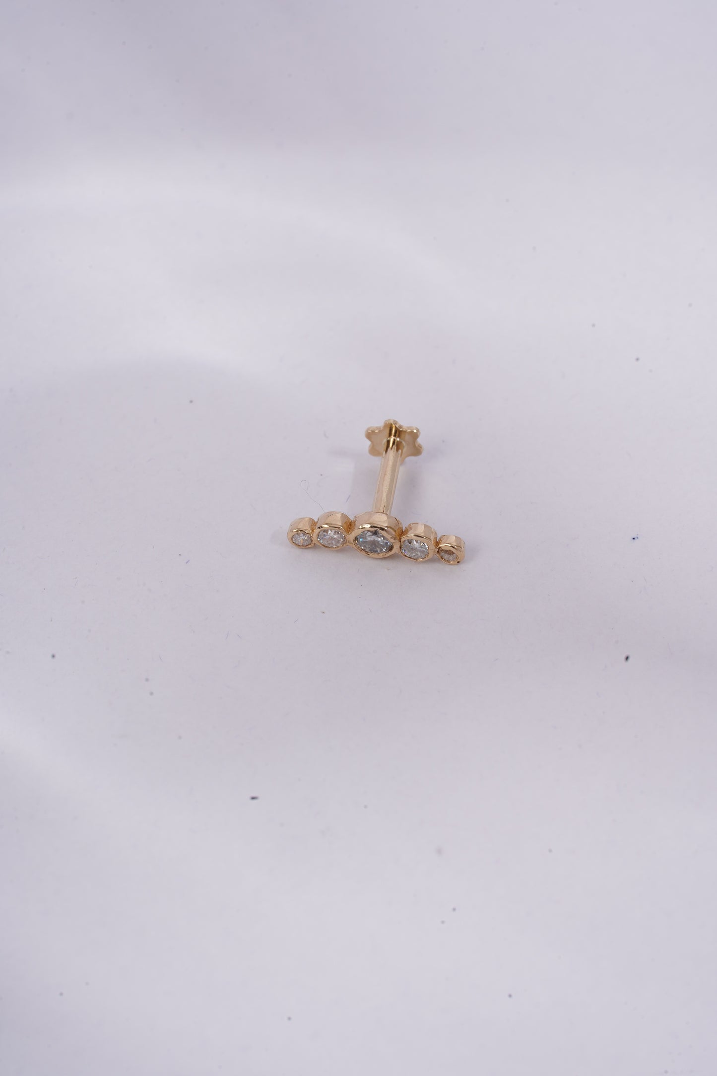Five Stone Bezel Piercing Earrings