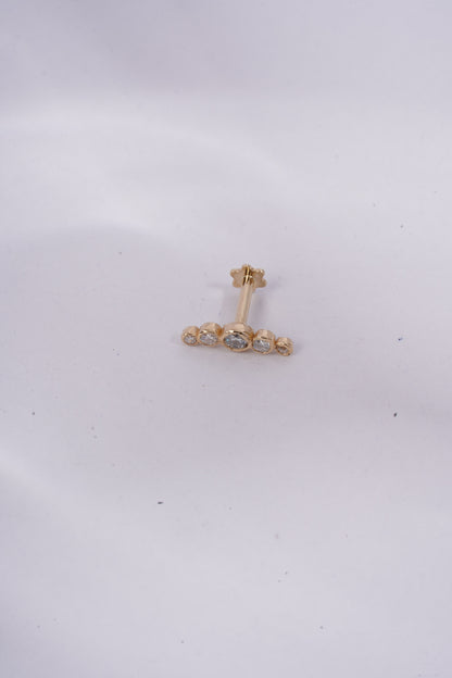Five Stone Bezel Piercing Earrings
