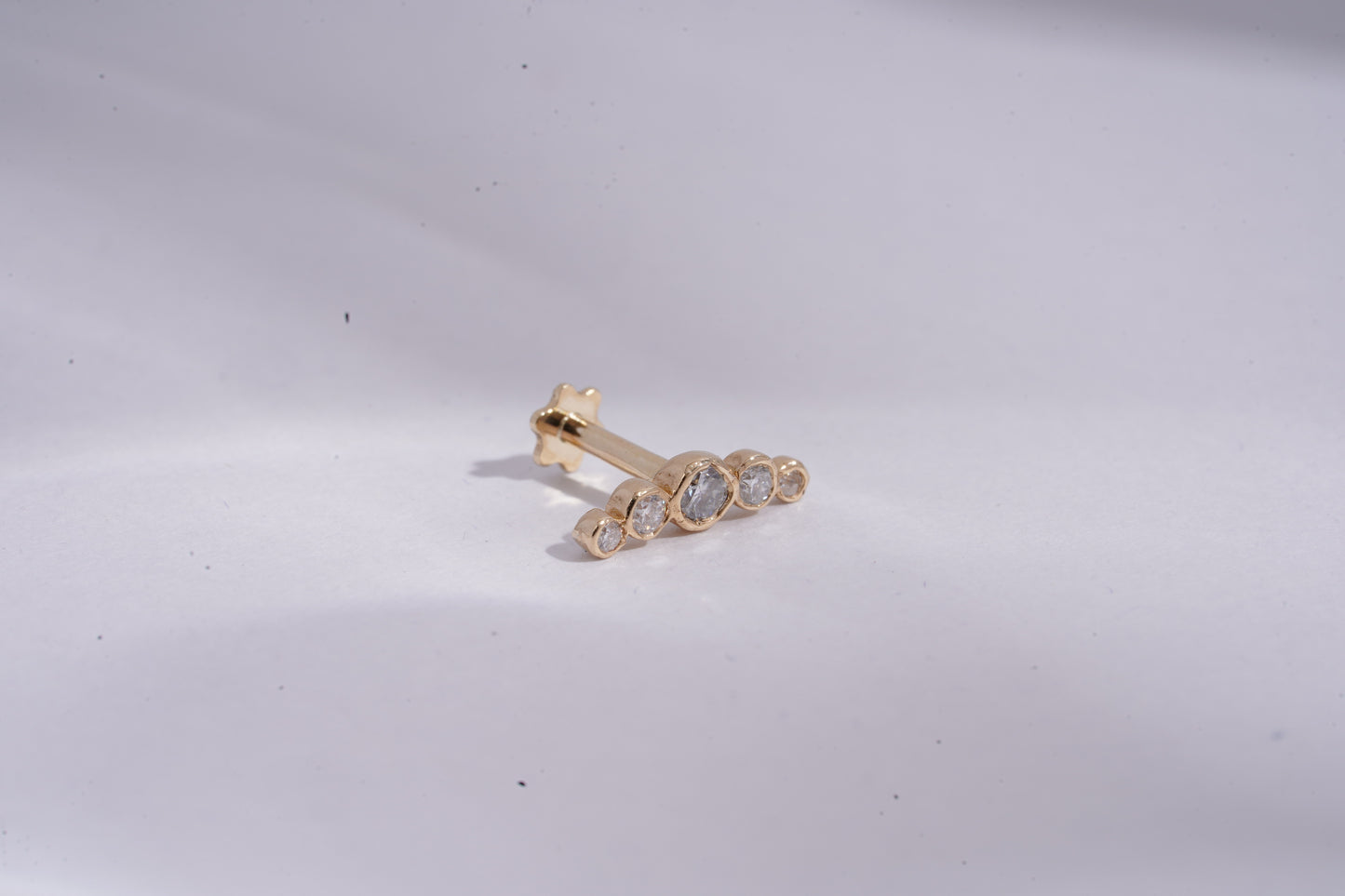 Five Stone Bezel Piercing Earrings