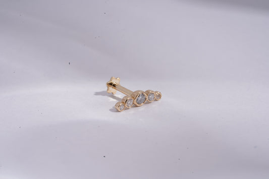 Five Stone Bezel Piercing Earrings
