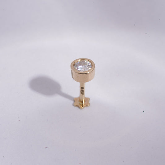 Round Bezel Piercing Earrings