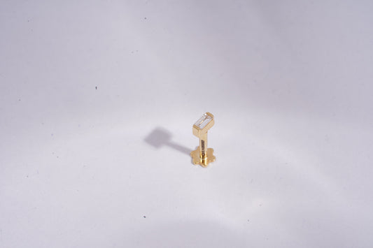 Baguette Bar Piercing by Vai Ra in Moissanite and Diamond 