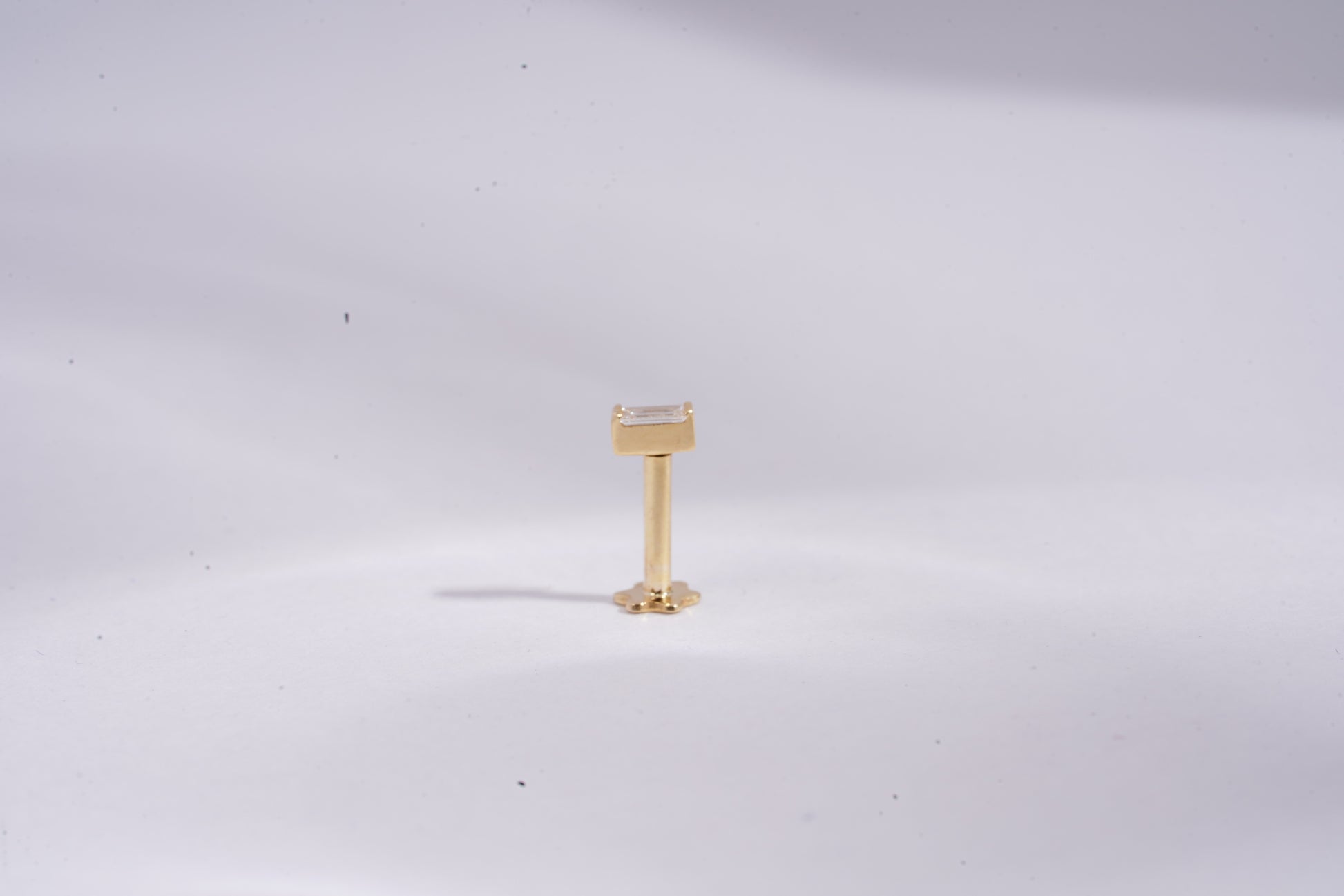 Baguette Bar Piercing by Vai Ra in Moissanite and Diamond 