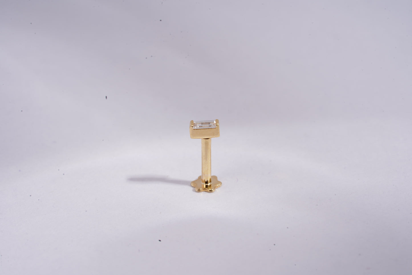 Baguette Bar Piercing by Vai Ra in Moissanite and Diamond 