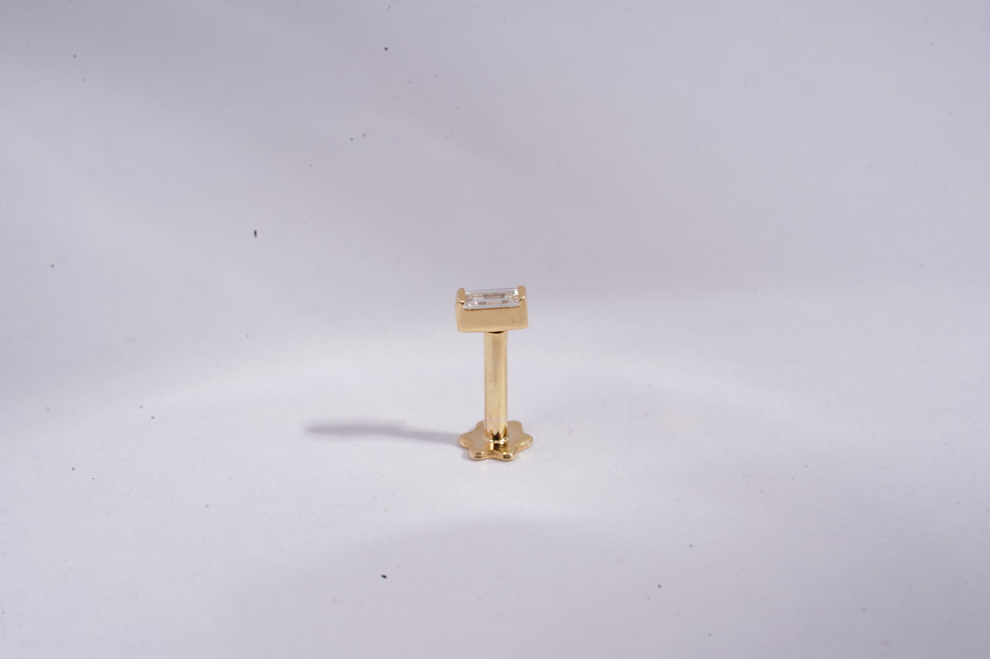 Baguette Bar Piercing by Vai Ra in Moissanite and Diamond 
