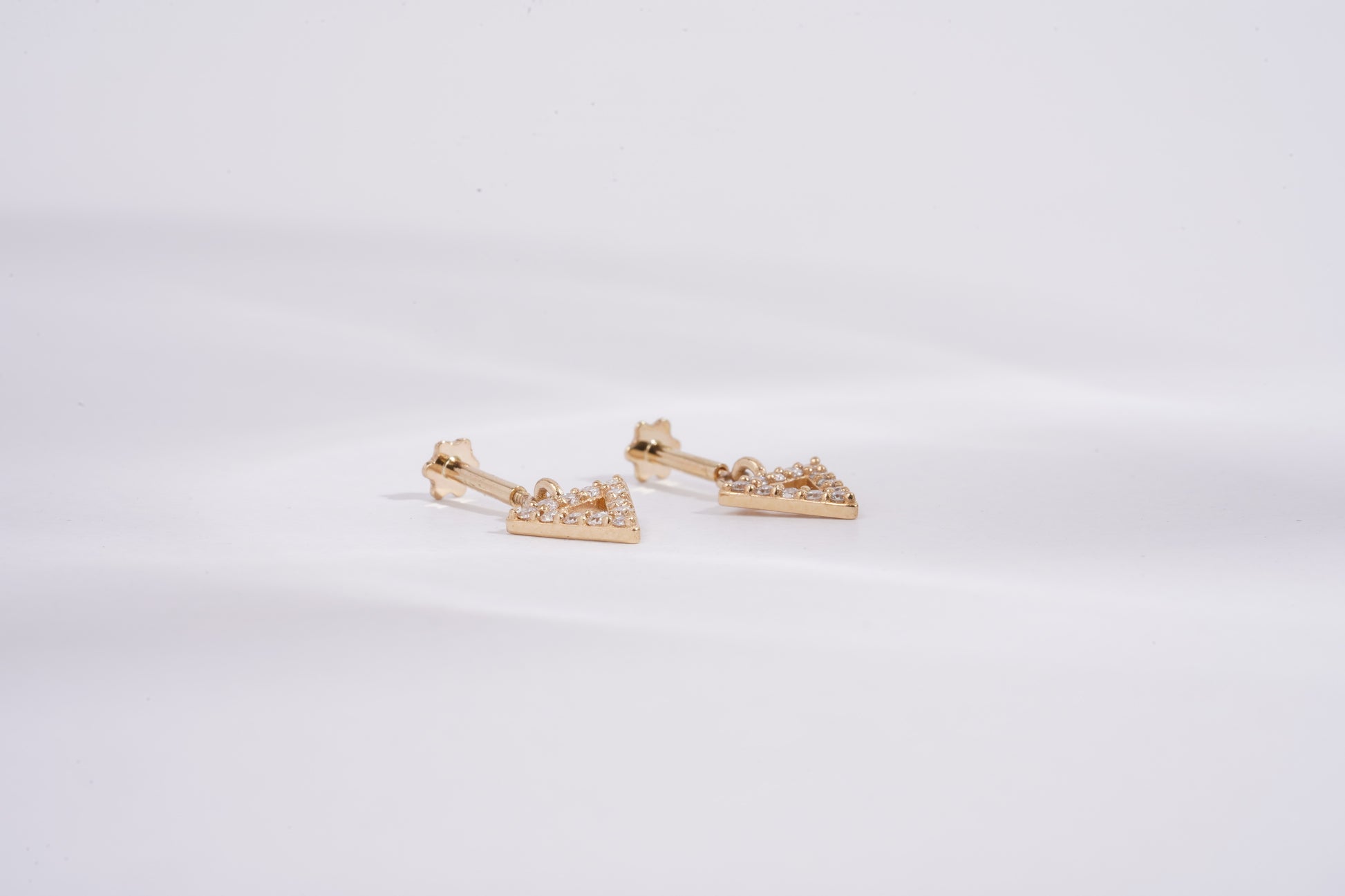 Triangle Bugadi in Diamond and Moissanite by Vai Ra
