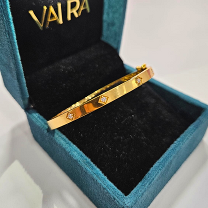 Anvika Four Stone Bangle in Lab diamond and moissanite by Vai Ra