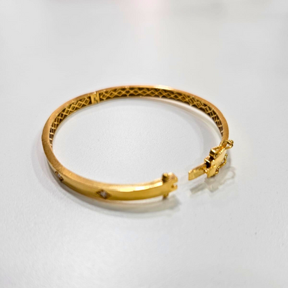 Anvika Four Stone Bangle in Lab diamond and moissanite by Vai Ra
