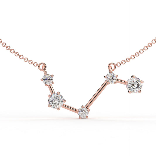 Aquarius Constellation Necklace- Moissanite and Lab Diamond
