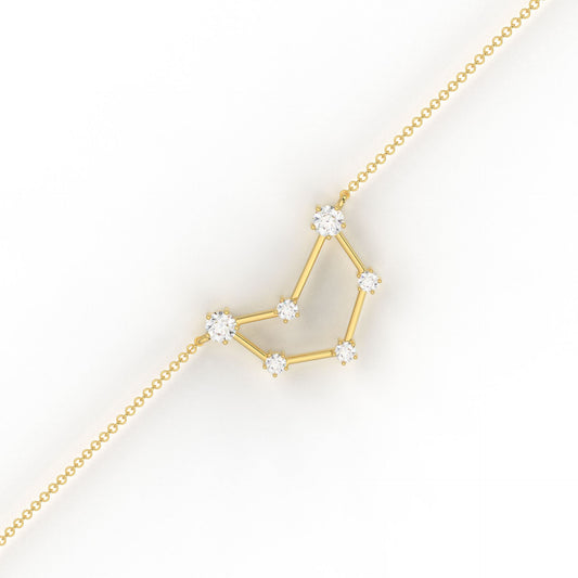 Capricorn Constellation Bracelet-Moissanite Diamond and  Lab Diamond