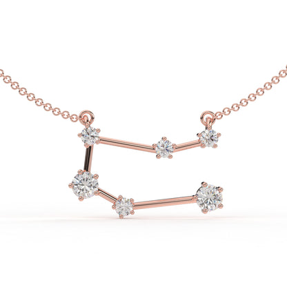 Gemini Constellation Necklace- Moissanite and Lab Diamond