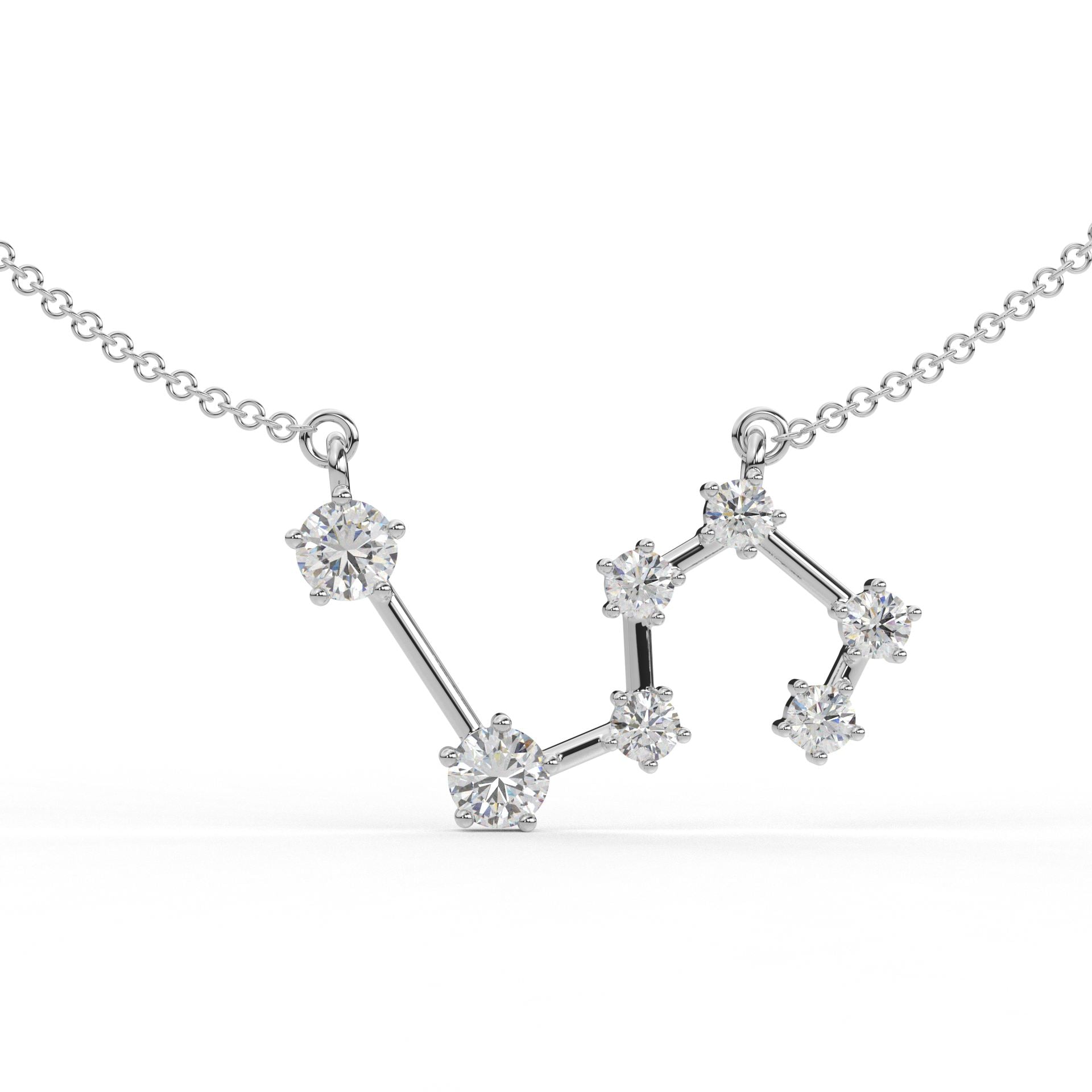 Leo Constellation Necklace- Moissanite and Lab Diamond