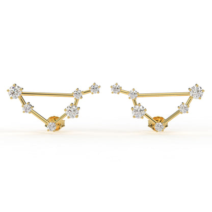 Libra Constellation Ear Rings- Lab Diamond and Moissanite diamond