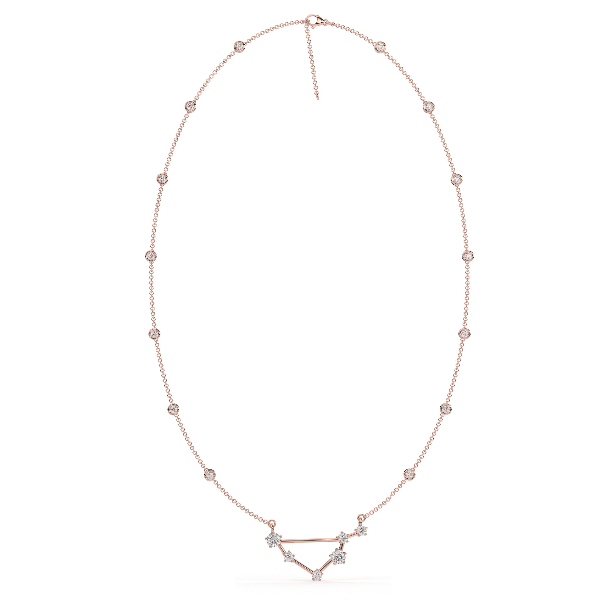 Libra Constellation Necklace- Moissanite and Lab Diamond