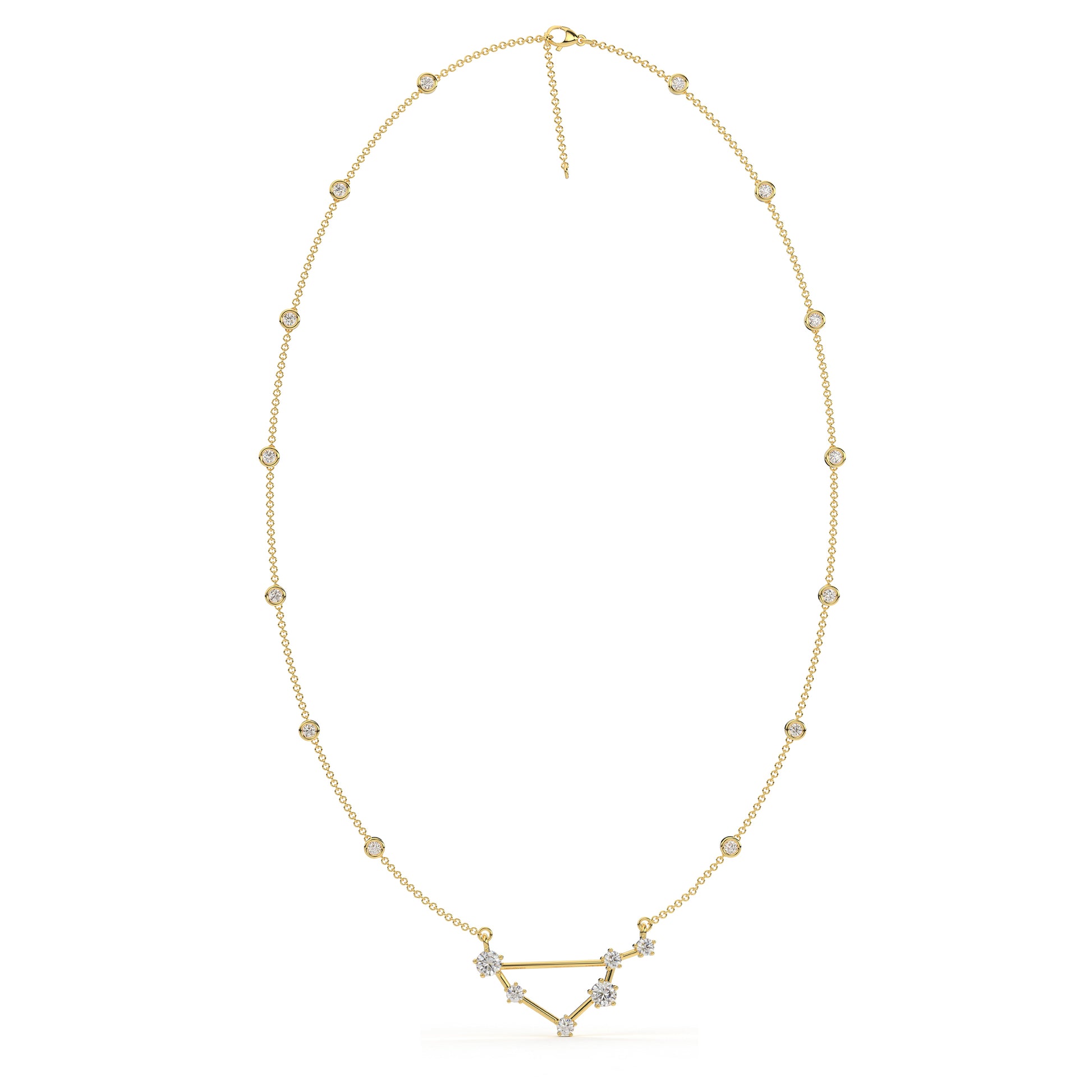 Libra Constellation Necklace- Moissanite and Lab Diamond