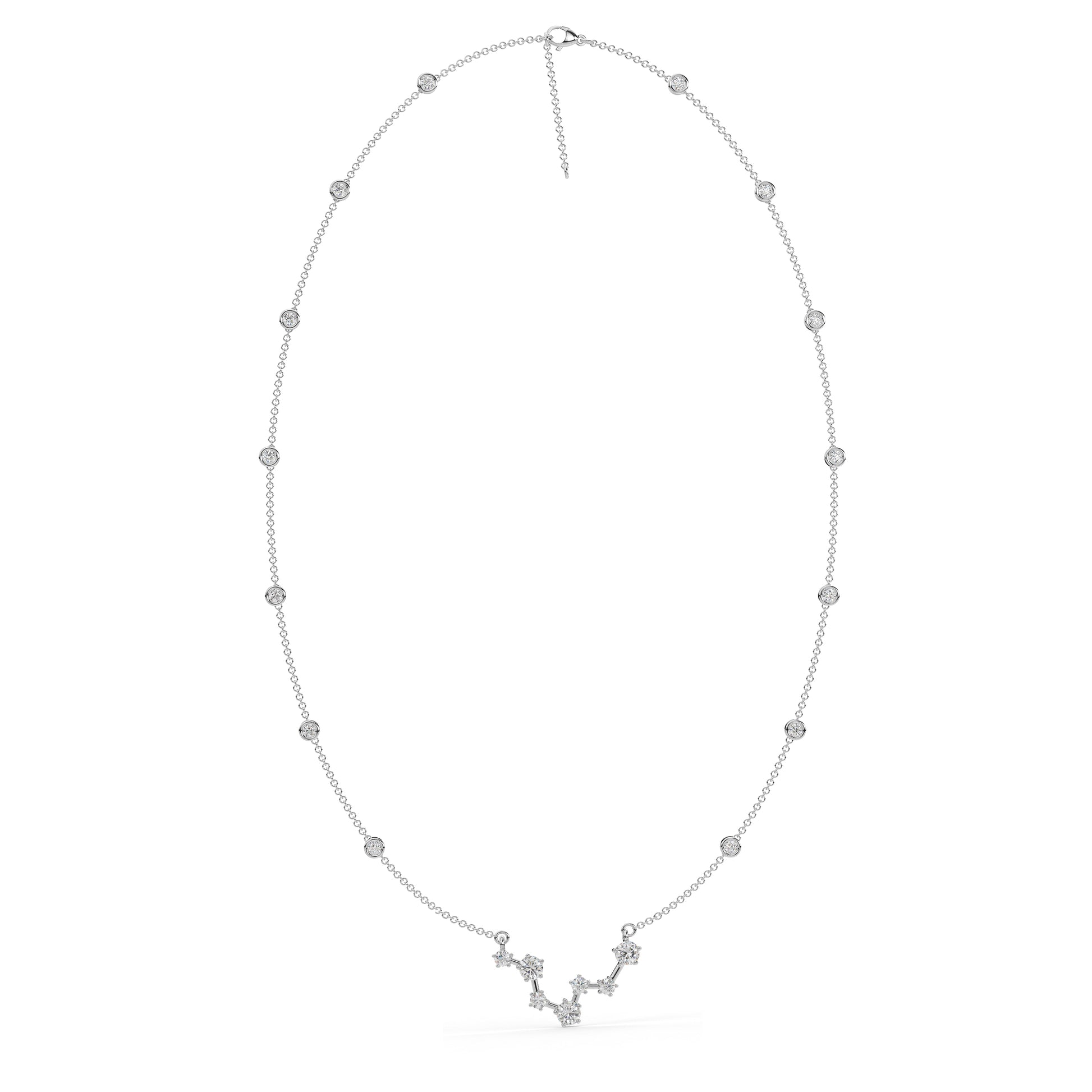 Pisces Constellation Necklace- Moissanite and Lab Diamond