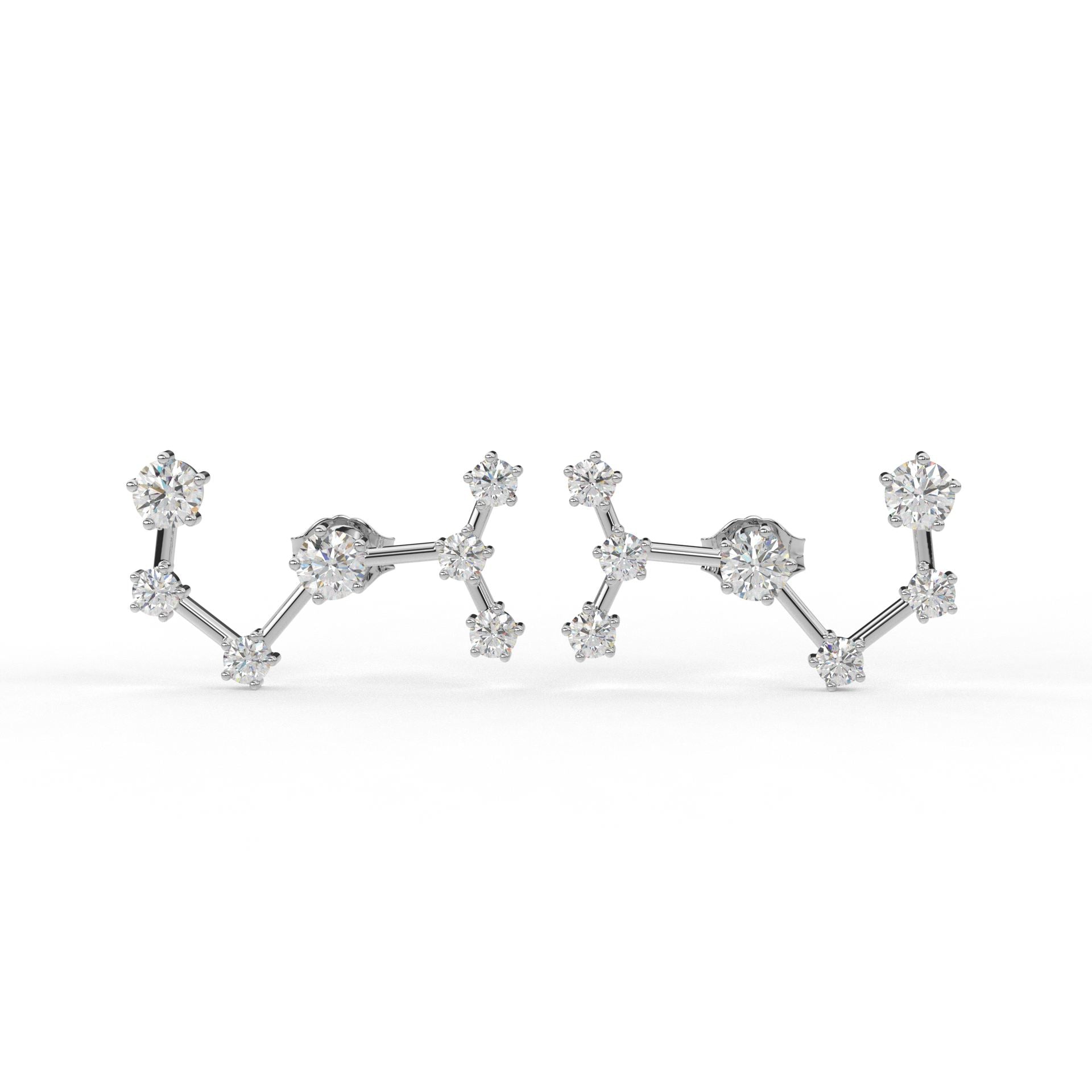 Scorpion Constellation Ear Rings- Lab Diamond and Moissanite diamond