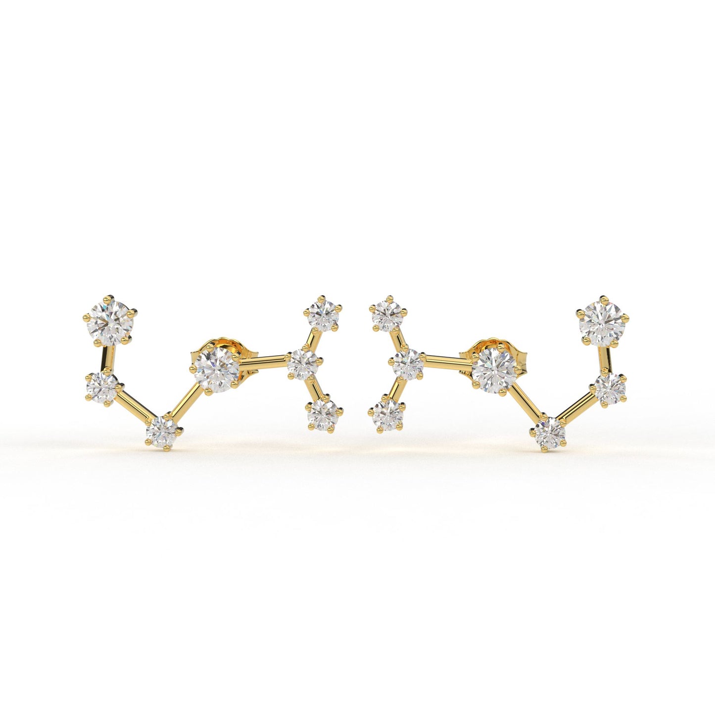 Scorpion Constellation Ear Rings- Lab Diamond and Moissanite diamond