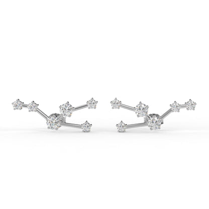 Taurus Constellation Zodiac Ear rings- Lab grown diamond and Moissanite