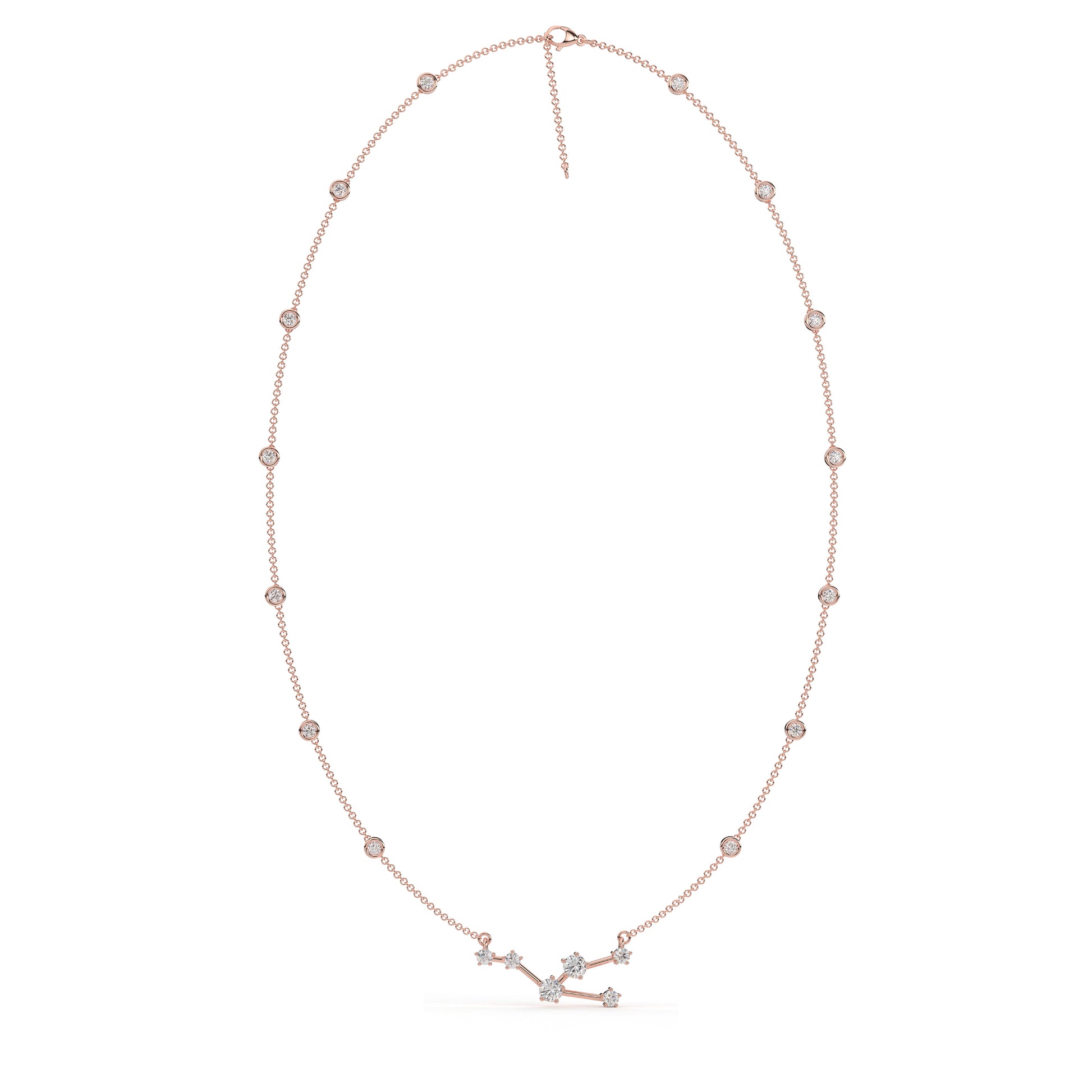 Taurus Constellation Necklace- Moissanite and Lab Diamond