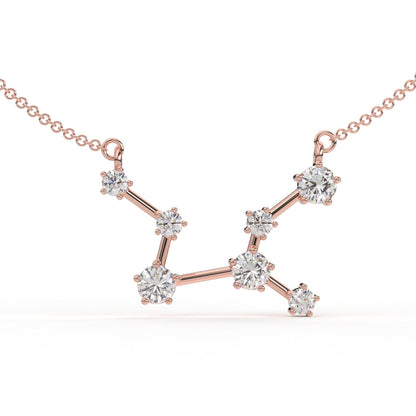 Virgo Constellation Necklace- Moissanite and Lab Diamond