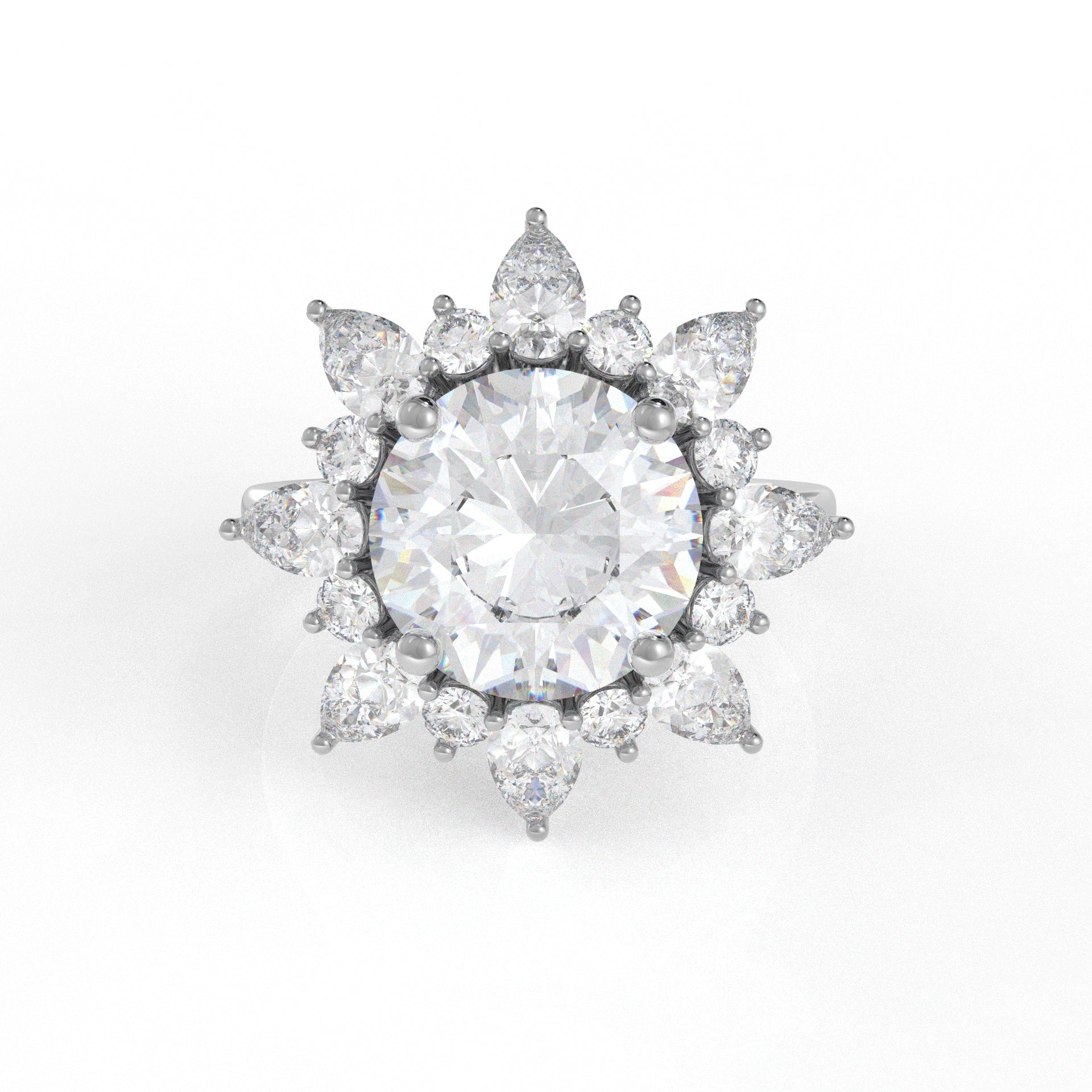 Cassia Halo Ring (2.64CT) moissanite diamond