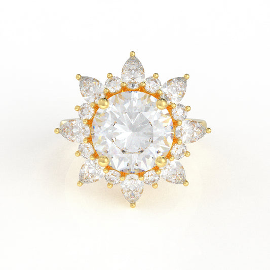 Cassia Halo Ring (2.64CT) moissanite diamond