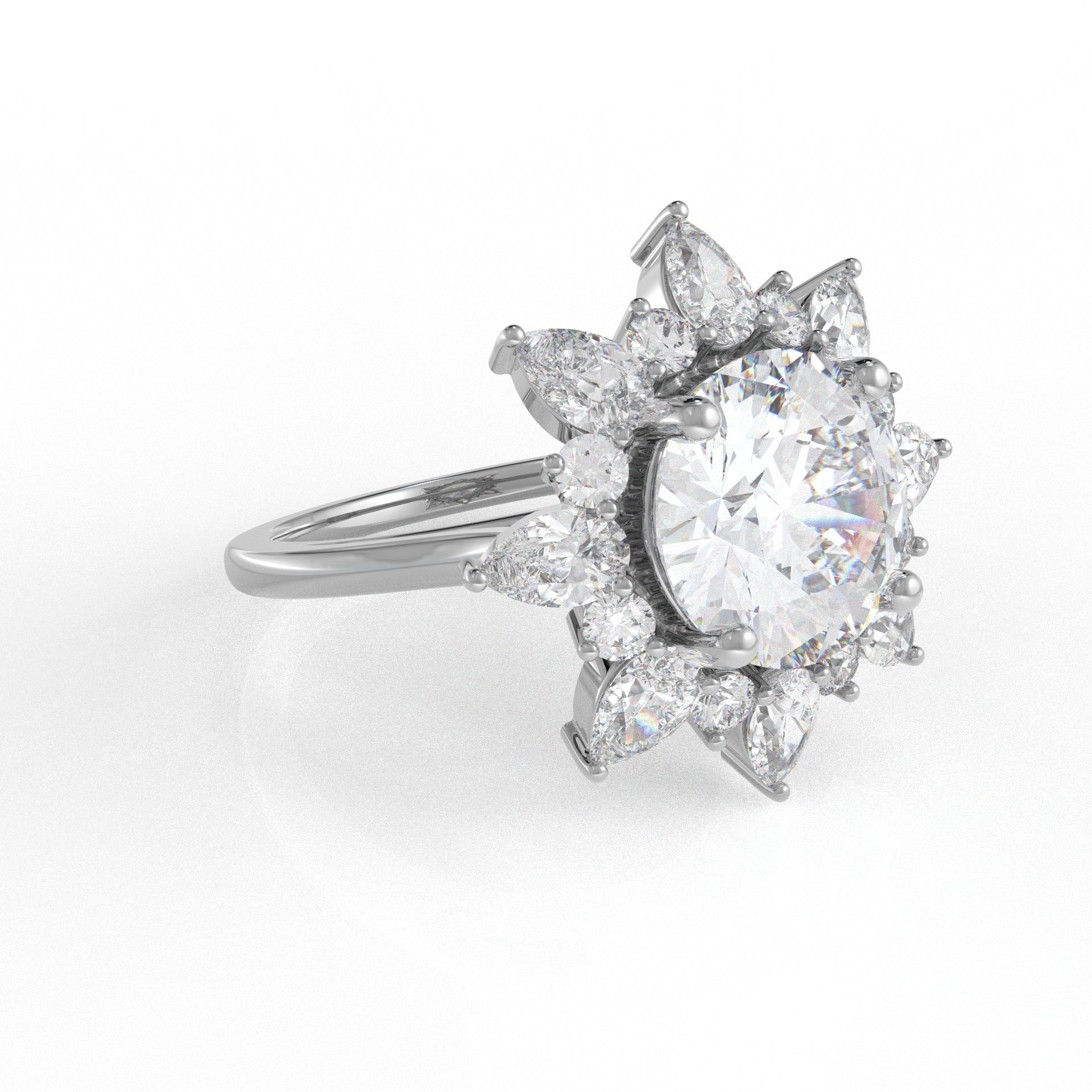 Cassia Halo Ring (2.64CT) moissanite diamond