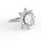 Cassia Halo Ring (2.64CT) moissanite diamond