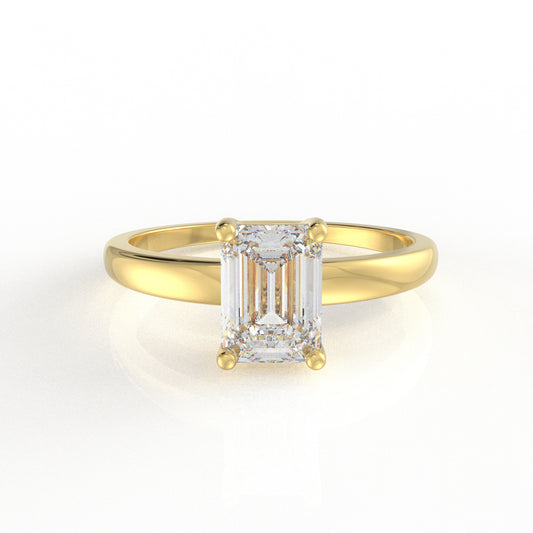 Lorenza Emerald Cut Moissanite Ring - (1.02 CT)