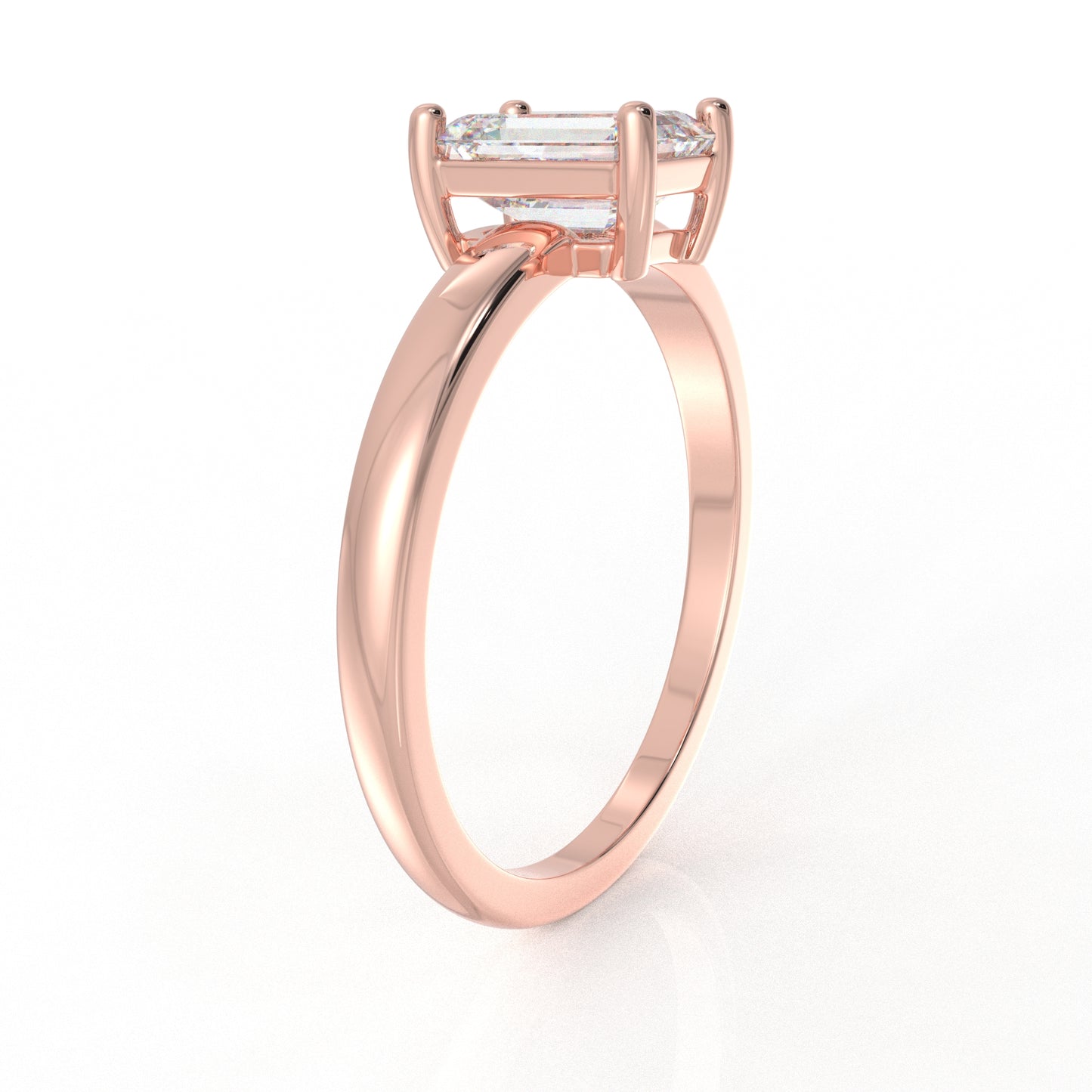 Lorenza Emerald Cut Moissanite Ring - (1.02 CT)