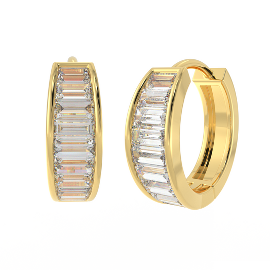 Ida hoops 1.29 CT Moissanite Diamond