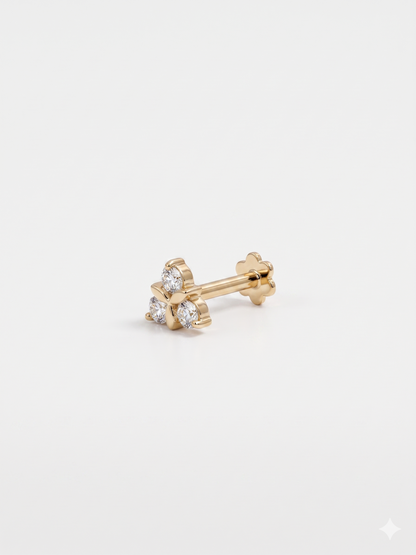 Nysa Three Stone Cluster Helix Piercing Earring/ Nose Ring