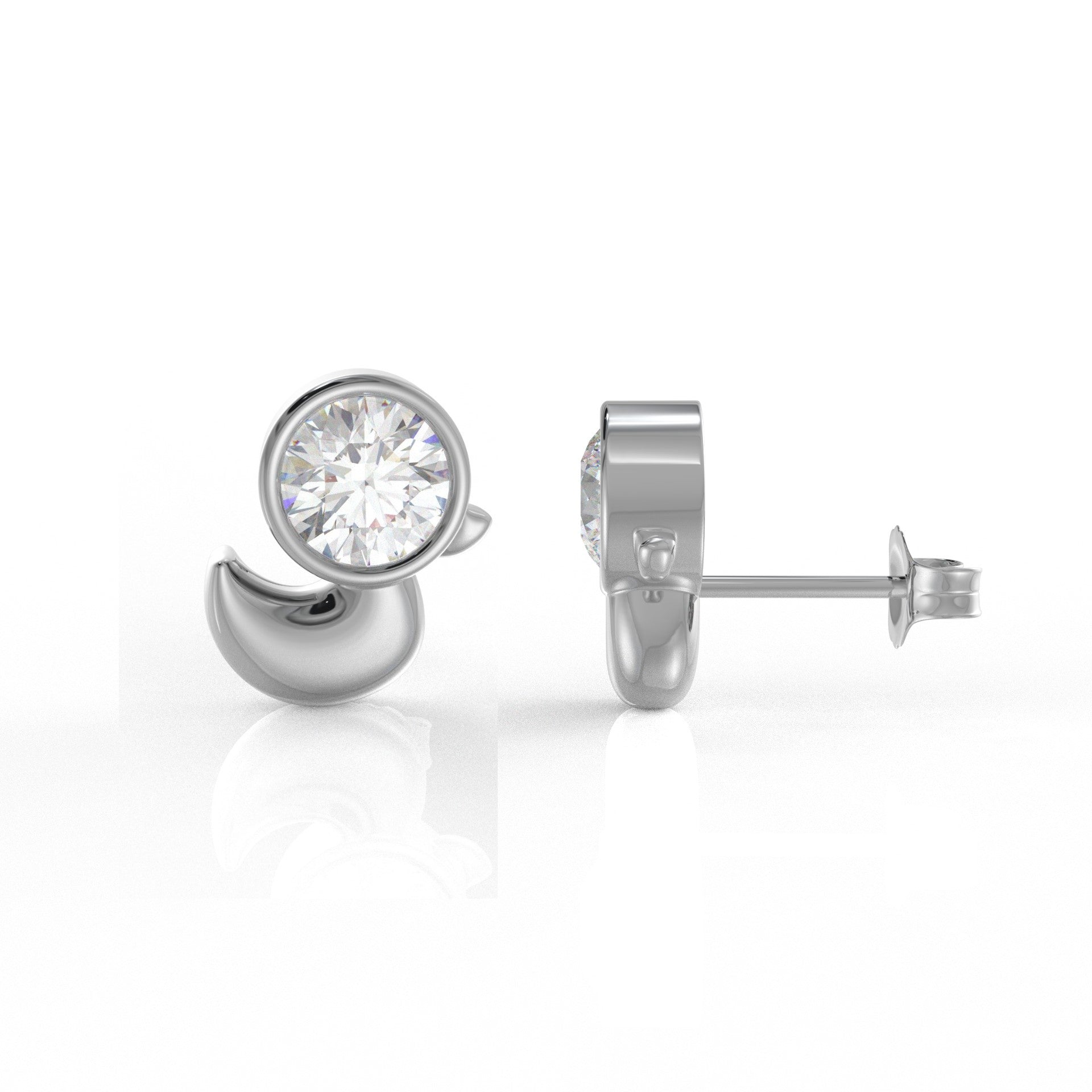 Freya Kids Moissanite diamond Ear rings 1 Carat