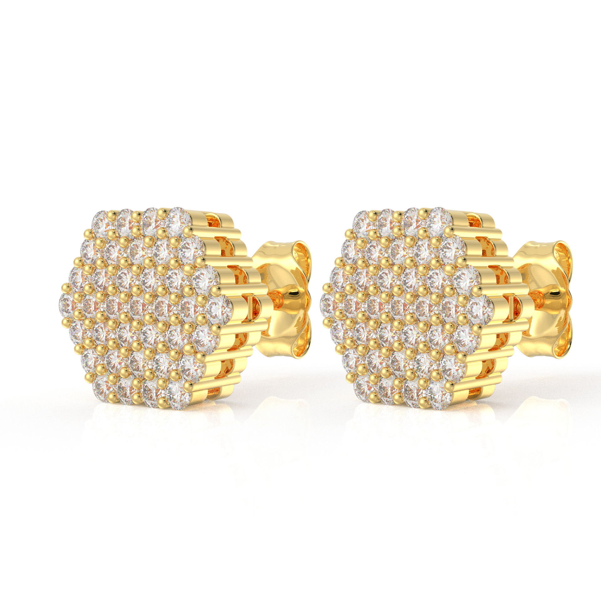 12mm Gold 925 Sterling Silver Mens Diamond Earring Round Circle Hip Ho –  Gold Diamond Shop