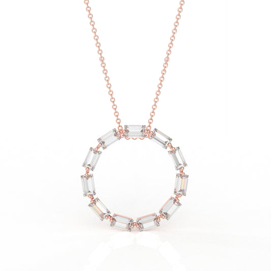 Mia Baguette Necklace- 4.55 Carat Diamond Moissanite