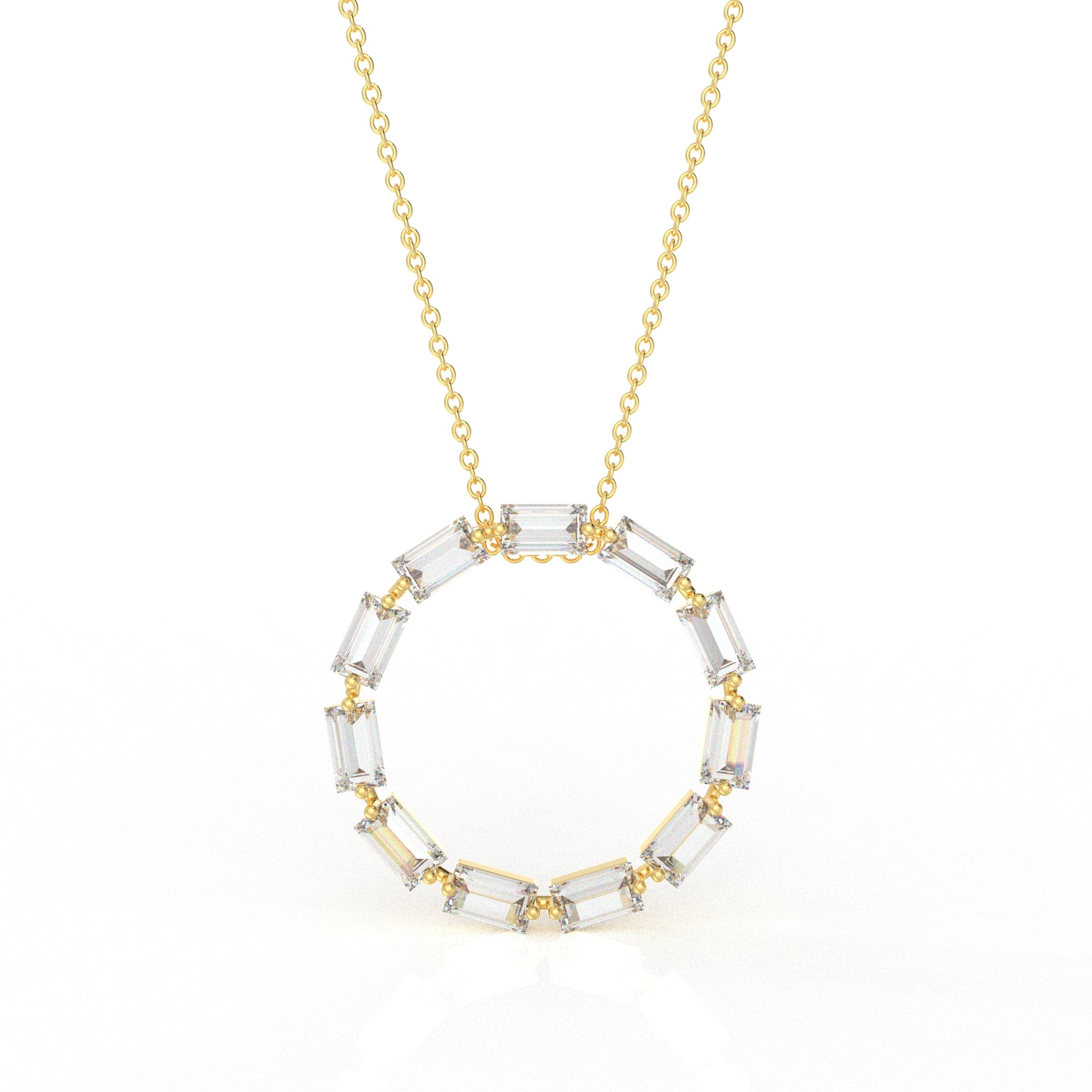Mia Baguette Necklace- 4.55 Carat Diamond Moissanite