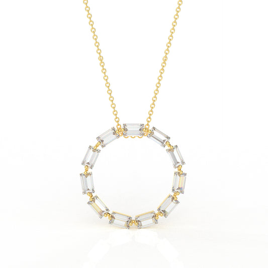 Mia Baguette Necklace- 4.55 Carat Diamond Moissanite