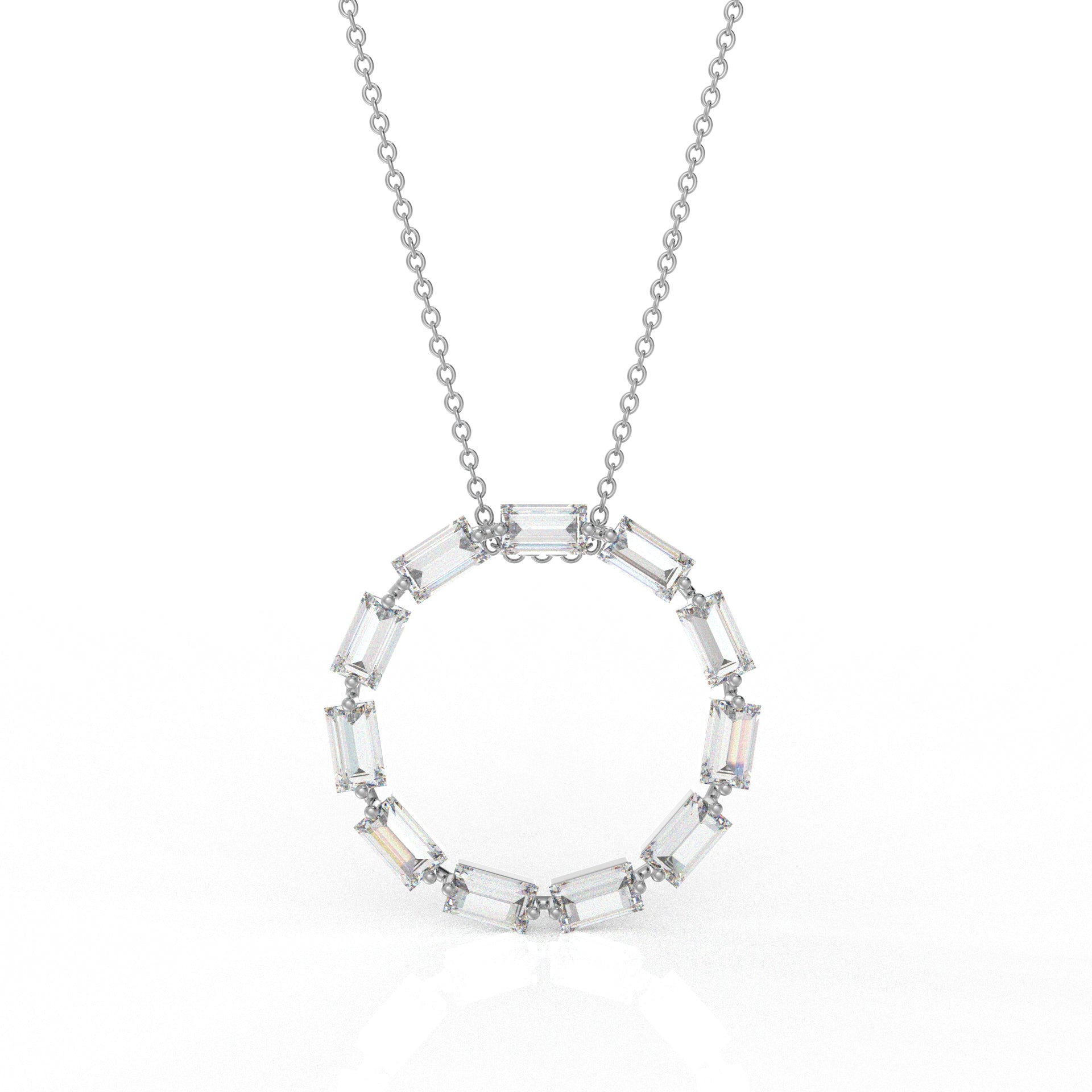 Mia Baguette Necklace- 4.55 Carat Diamond Moissanite