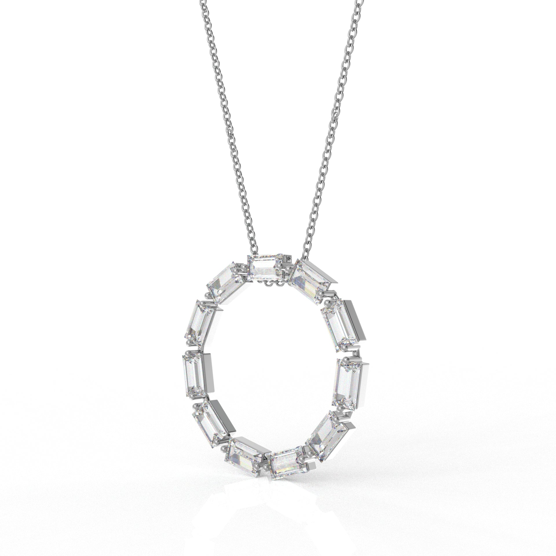 Mia Baguette Necklace- 4.55 Carat Diamond Moissanite